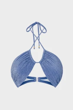 MILLY Bikinis-Shimmer Halter Bikini Top