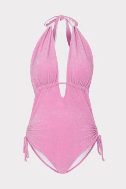 MILLY One Piece Swimsuits-Shimmer Halter One Piece