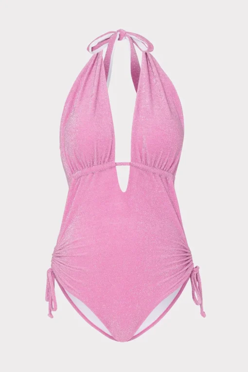 MILLY One Piece Swimsuits-Shimmer Halter One Piece