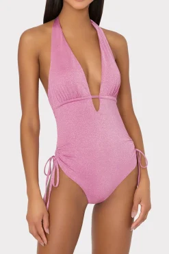 MILLY One Piece Swimsuits-Shimmer Halter One Piece