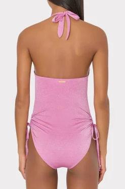 MILLY One Piece Swimsuits-Shimmer Halter One Piece