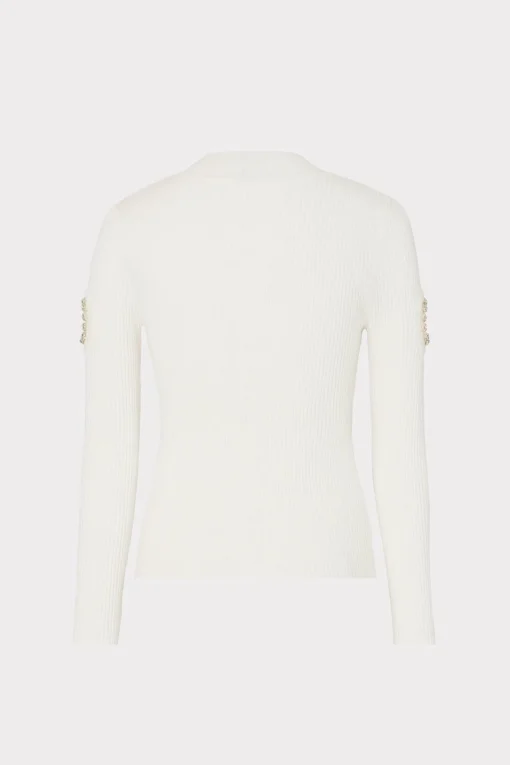 MILLY Sweaters & Knits-Shoulder Cut Out Knit Mock Neck