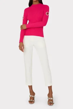 MILLY Sweaters & Knits-Shoulder Cut Out Knit Mock Neck