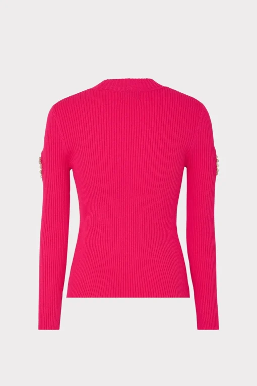 MILLY Sweaters & Knits-Shoulder Cut Out Knit Mock Neck