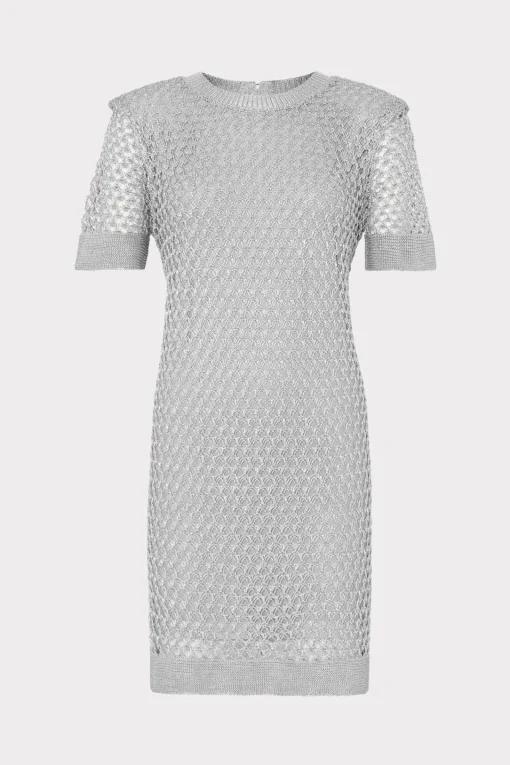 MILLY Sweaters & Knits-Sinclair Metallic Mesh Mini Dress