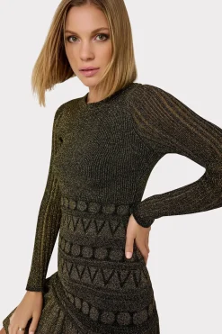 MILLY Sweaters & Knits-Solene Metallic Ruffle Mini Dress