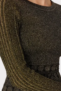 MILLY Sweaters & Knits-Solene Metallic Ruffle Mini Dress