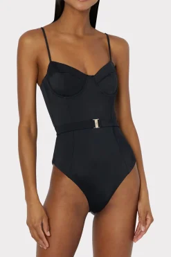 MILLY Jumpsuits & Rompers-Solid Belted One Piece