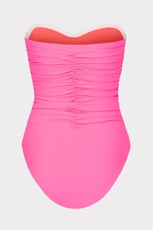 MILLY One Piece Swimsuits-Solid Carvico Vita Ruched One Piece