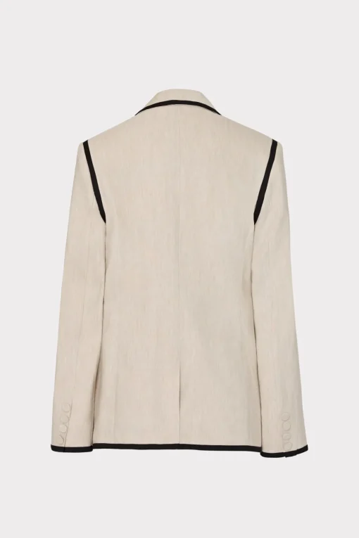 MILLY Blazers-Solid Linen Jacket