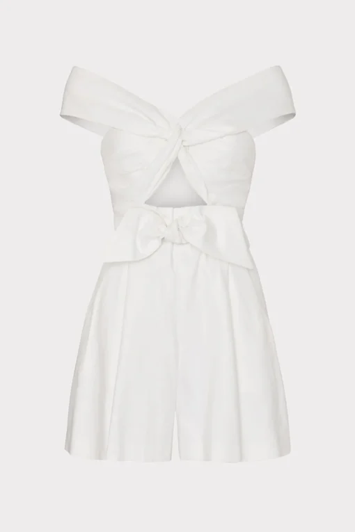 MILLY Day Dresses-Solid Linen Romper