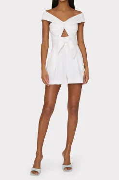 MILLY Day Dresses-Solid Linen Romper