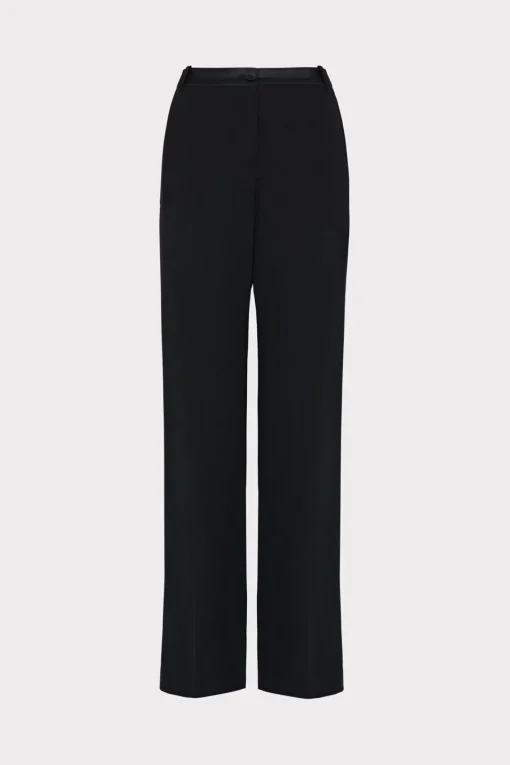 MILLY Matching Sets-Soren Low-Rise Hammered Satin Pants
