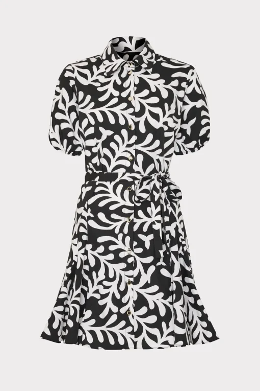 MILLY Mini Dresses-Spanish Vine Poplin Mini Dress