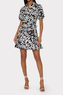 MILLY Mini Dresses-Spanish Vine Poplin Mini Dress