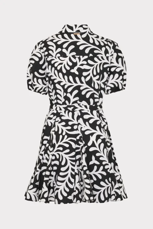 MILLY Mini Dresses-Spanish Vine Poplin Mini Dress