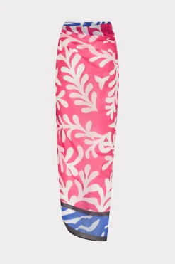 MILLY Cover-Ups-Spanish Vine Zebra Sarong