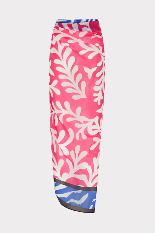 MILLY Cover-Ups-Spanish Vine Zebra Sarong