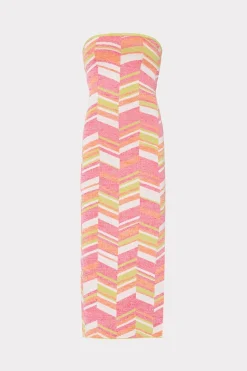 MILLY Sweaters & Knits-Strapless Multicolor Chevron Knit Dress