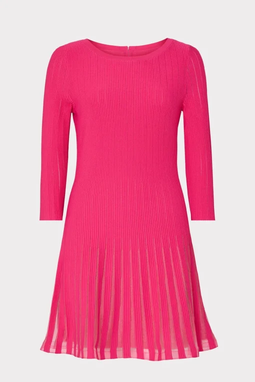 MILLY Pink Dresses-Tabitha Sheer Godet Mini Dress