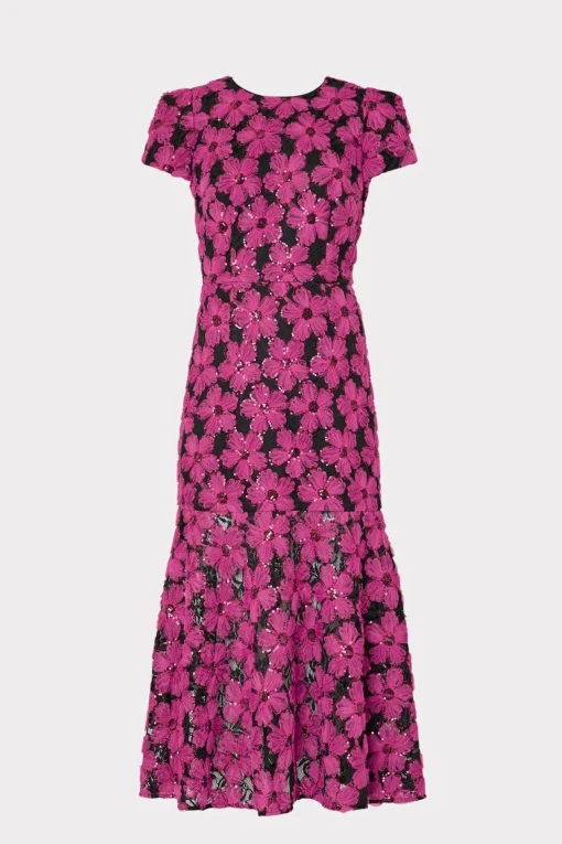 MILLY Pink Dresses-Tahlia Tulle Embroidery Dress