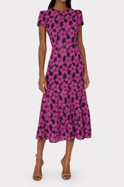 MILLY Pink Dresses-Tahlia Tulle Embroidery Dress