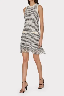 MILLY Jumpsuits & Rompers-Textured Fringe Knit Mini Dress