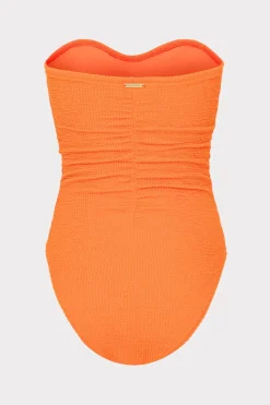 MILLY One Piece Swimsuits-Textured Ruched One Piece