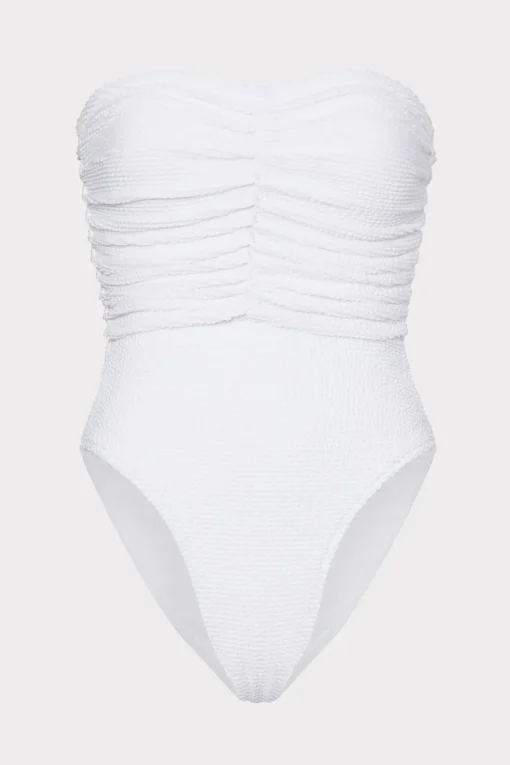 MILLY Jumpsuits & Rompers-Textured Ruched One Piece