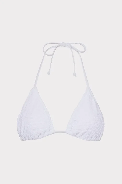 MILLY Jumpsuits & Rompers-Textured Triangle Bikini Top