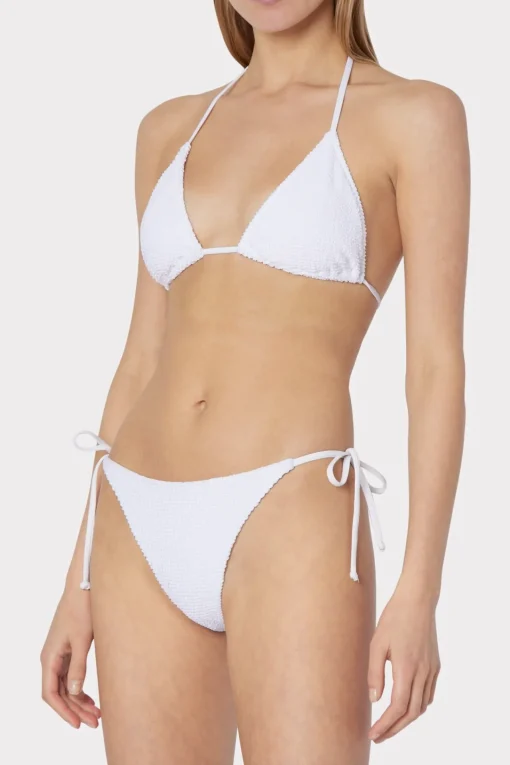 MILLY Jumpsuits & Rompers-Textured Triangle Bikini Top