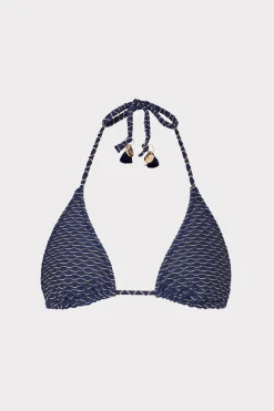 MILLY Jumpsuits & Rompers-Textured Waves Triangle Bikini Top