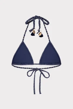 MILLY Jumpsuits & Rompers-Textured Waves Triangle Bikini Top
