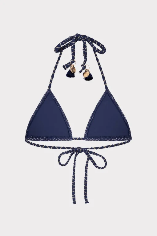 MILLY Jumpsuits & Rompers-Textured Waves Triangle Bikini Top