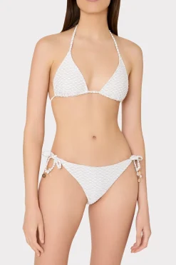 MILLY Jumpsuits & Rompers-Textured Waves Triangle Bikini Top