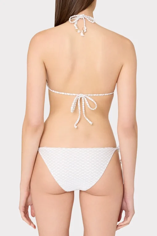 MILLY Jumpsuits & Rompers-Textured Waves Triangle Bikini Top