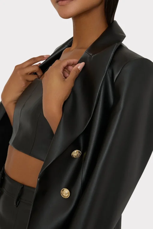 MILLY Blazers-Thompson Vegan Leather Blazer
