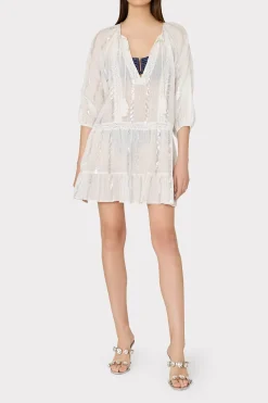 MILLY Cover-Ups-Valentine Lurex Stripe Coverup Dress