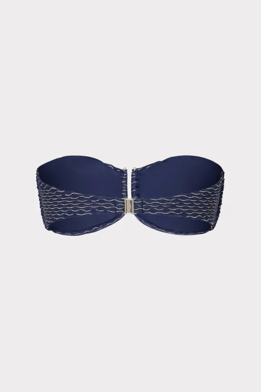MILLY Bikinis-Verone Texture Waves Bandeau Top