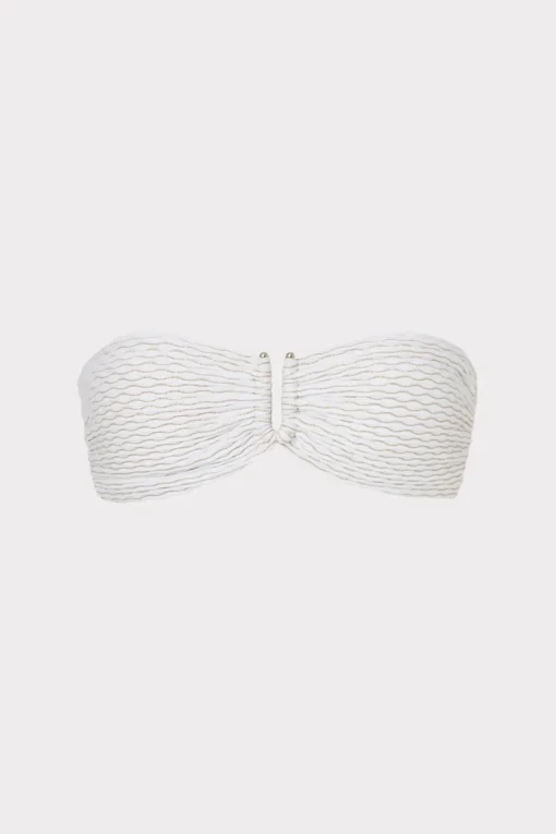 MILLY Bikinis-Verone Texture Waves Bandeau Top
