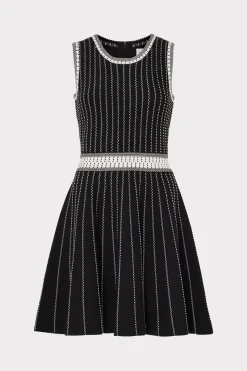 MILLY Cocktail Dresses-Vertical Texture Fit And Flare Dress