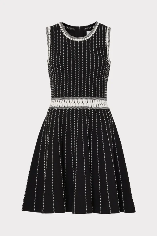 MILLY Cocktail Dresses-Vertical Texture Fit And Flare Dress