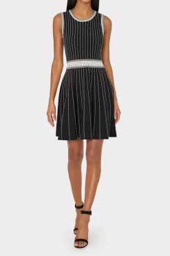 MILLY Cocktail Dresses-Vertical Texture Fit And Flare Dress