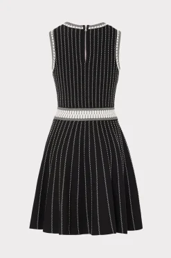 MILLY Cocktail Dresses-Vertical Texture Fit And Flare Dress