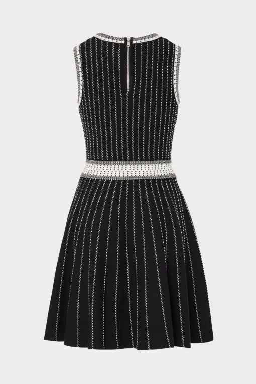 MILLY Cocktail Dresses-Vertical Texture Fit And Flare Dress