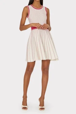 MILLY Cocktail Dresses-Vertical Texture Fit And Flare Dress