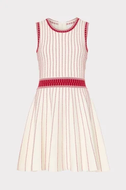 MILLY Jumpsuits & Rompers-Vertical Texture Fit And Flare Dress