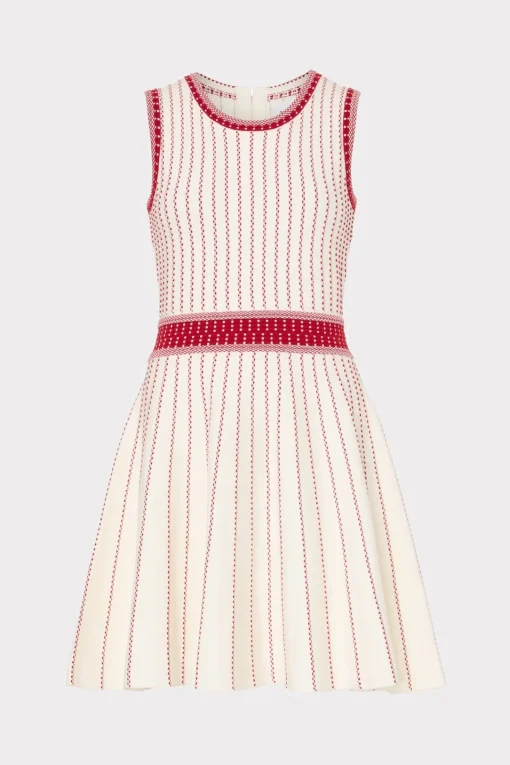 MILLY Jumpsuits & Rompers-Vertical Texture Fit And Flare Dress