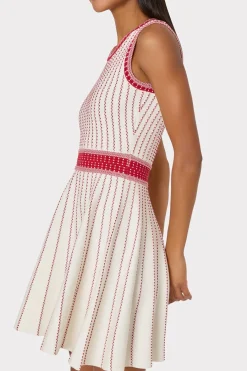 MILLY Jumpsuits & Rompers-Vertical Texture Fit And Flare Dress