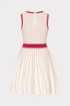 MILLY Jumpsuits & Rompers-Vertical Texture Fit And Flare Dress